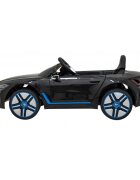 BMW Masinuta electrica pentru copii I4 negru 50W cu telecomanda suspensii panou audio scaun piele si roti din spuma Eva