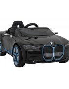 BMW Masinuta electrica pentru copii I4 negru 50W cu telecomanda suspensii panou audio scaun piele si roti din spuma Eva