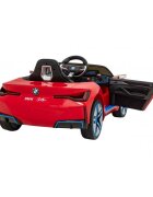 BMW Masinuta electrica pentru copii I4 rosu 50W cu telecomanda suspensii panou audio scaun piele si roti din spuma Eva