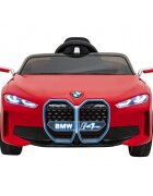 BMW Masinuta electrica pentru copii I4 rosu 50W cu telecomanda suspensii panou audio scaun piele si roti din spuma Eva