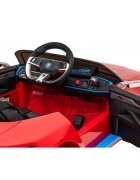 BMW Masinuta electrica pentru copii I4 rosu 50W cu telecomanda suspensii panou audio scaun piele si roti din spuma Eva