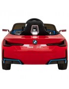 BMW Masinuta electrica pentru copii I4 rosu 50W cu telecomanda suspensii panou audio scaun piele si roti din spuma Eva