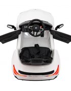 BMW Masinuta electrica pentru copii M4 alb 70W cu telecomanda amortizoare lumini panou audio scaun piele si roti din spuma Eva