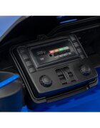 BMW Masinuta electrica pentru copii M4 albastru 70W cu telecomanda amortizoare lumini panou audio scaun piele si roti din spuma Eva