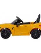 BMW Masinuta electrica pentru copii M4 galben70W cu telecomanda amortizoare lumini panou audio scaun piele si roti din spuma Eva