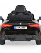 BMW Masinuta electrica pentru copii M4 Painted Black 12V 90W cu echipare premium deschidere usi si licenta panou audio roti din spuma Eva pornire la buton lumini si telecomanda