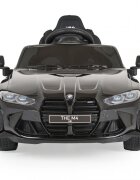BMW Masinuta electrica pentru copii M4 Painted Black 12V 90W cu echipare premium deschidere usi si licenta panou audio roti din spuma Eva pornire la buton lumini si telecomanda