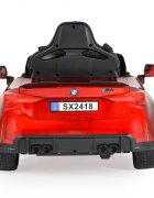 BMW Masinuta electrica pentru copii M4 Painted Red 12V 90W cu echipare premium deschidere usi si licenta panou audio roti din spuma Eva pornire la buton lumini si telecomanda