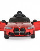 BMW Masinuta electrica pentru copii M4 Painted Red 12V 90W cu echipare premium deschidere usi si licenta panou audio roti din spuma Eva pornire la buton lumini si telecomanda