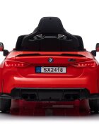 BMW Masinuta electrica pentru copii M4 Rosu cu telecomanda 110x70x50 cm varsta 1-5 ani roti EVA scaun din piele ECO putere 90W