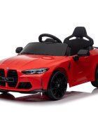 BMW Masinuta electrica pentru copii M4 Rosu cu telecomanda 110x70x50 cm varsta 1-5 ani roti EVA scaun din piele ECO putere 90W