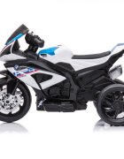 BMW Motocicleta electrica pentru copii HP4 Alb 84x55x42 cm varsta 2-5 ani roti si scaun din plastic putere 60W