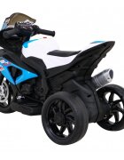 BMW Motocicleta electrica pentru copii HP4 albastru 70w cu panou audio lumini scaun piele 81x41x52 cm
