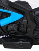 BMW Motocicleta electrica pentru copii HP4 albastru 70w cu panou audio lumini scaun piele 81x41x52 cm