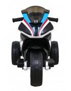BMW Motocicleta electrica pentru copii HP4 albastru 70w cu panou audio lumini scaun piele 81x41x52 cm