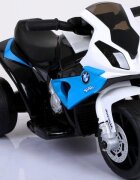 BMW Motocicleta electrica pentru copii S1000RR Albastru 69x44x36.5 cm varsta 1.5-4 ani roti si scaun din plastic putere 25W