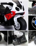 BMW Motocicleta electrica pentru copii S1000RR Rosu 69x44x36.5 cm varsta 1.5-4 ani roti si scaun din plastic putere 25W