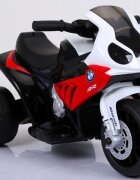 BMW Motocicleta electrica pentru copii S1000RR Rosu 69x44x36.5 cm varsta 1.5-4 ani roti si scaun din plastic putere 25W