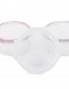 BO Jungle Set 3 mini caserole stocare si depozitare mancare pentru bebelusi din sticla cu capac roz 360 ml