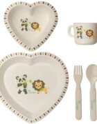 BO Jungle Set cina pentru bebelusi Panda si Leu in forma de inima