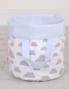 Bobono Cos rotund pentru depozitare jucarii size S Clouds Grey Blue