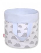 Bobono Cos rotund pentru depozitare jucarii size S Clouds Grey Blue
