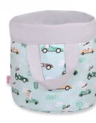 Bobono Cos rotund pentru depozitare jucarii size S Mint Rabbits Gray