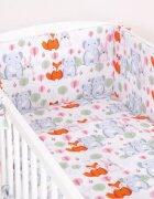 Bobono Lenjerie patut 3 piese cu protectie laterala Funny Elephants