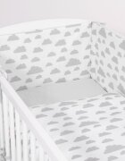 Bobono Lenjerie patut 3 piese cu protectie laterala si doua fete Clouds Gray