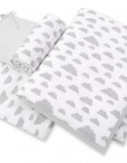 Bobono Lenjerie patut 3 piese cu protectie laterala si doua fete Clouds Gray