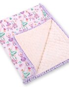 Bobono Paturica din bumbac cu doua fete 90x75 cm Minky Ballerinas Lilac