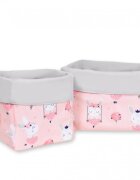 Bobono Set 2 cosuri pentru depozitare jucarii si accesorii Ballerinas Pink Powder Pink