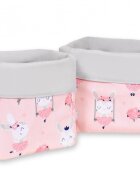 Bobono Set 2 cosuri pentru depozitare jucarii si accesorii Ballerinas Pink Powder Pink