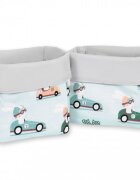 Bobono Set 2 cosuri pentru depozitare jucarii si accesorii Mint Rabbits