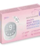 Bocioland Aspirator nazal electric Alb cu 9 nivele de aspiratielumina led incorporata melodii calmanteincarcare cu USB-C acumulator 2500Ah 2 capete de aspirare din silicon recomandat de la 0luni
