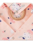 Bocioland Bavetica tip bandana Dancer Pink cu inel de dentitierealizata din bumbac 100fixare cu capse