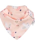Bocioland Bavetica tip bandana Dancer Pink cu inel de dentitierealizata din bumbac 100fixare cu capse