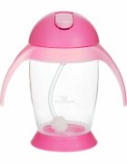 Bocioland Cana de apa cu pai si manere 300 ml 6 luni+ Pink