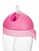 Bocioland Cana de apa cu pai si manere 300 ml 6 luni+ Pink