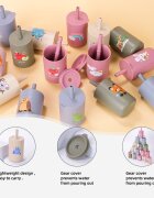 Bocioland Cana din silicon cu pai 150 ml fara BPA 6 luni+ Giraffe
