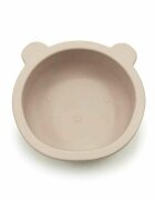 Bocioland Castron cu urechi de ursulet cu ventuze silicon fara BPA 6-36 luni Light Beige
