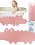 Bocioland Covoras de baie Antiderapant Cu ventuze Silicon 33 x 90 cm Crocodile Pink