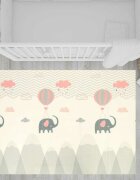 Bocioland Covoras de joaca Grey Elephant pliabil protectie impotriva loviturilor 180 x 150 cm cu Imprimeu pe ambele parti potrivit pentru interior si exterior