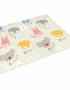 Bocioland Covoras de joaca Grey Elephant pliabil protectie impotriva loviturilor 180 x 150 cm cu Imprimeu pe ambele parti potrivit pentru interior si exterior
