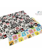 Bocioland Covoras de joaca pliabil Happy Day 200x150x1 cm cu doua fetesuprafata impermeabila antiderapanta din spuma XPEhusa depozitare cu maner