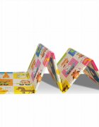 Bocioland Covoras de joaca pliabil Happy Day 200x150x1 cm cu doua fetesuprafata impermeabila antiderapanta din spuma XPEhusa depozitare cu maner