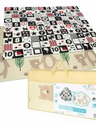 Bocioland Covoras de joaca pliabil Little Bear 200x150x1 cm cu doua fetesuprafata impermeabila antiderapanta din spuma XPEhusa depozitare cu maner