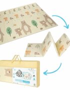 Bocioland Covoras de joaca pliabil Little Bear 200x150x1 cm cu doua fetesuprafata impermeabila antiderapanta din spuma XPEhusa depozitare cu maner