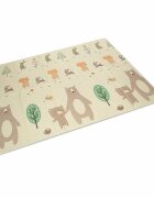 Bocioland Covoras de joaca pliabil Little Bear 200x150x1 cm cu doua fetesuprafata impermeabila antiderapanta din spuma XPEhusa depozitare cu maner