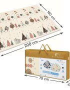 Bocioland Covoras de joaca pliabil Small Bear 200x150x1 cm cu doua fetesuprafata impermeabila antiderapanta din spuma XPEhusa depozitare cu maner